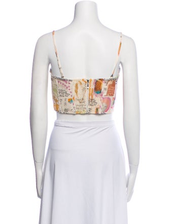 Zimmermann Linen Printed Crop Top