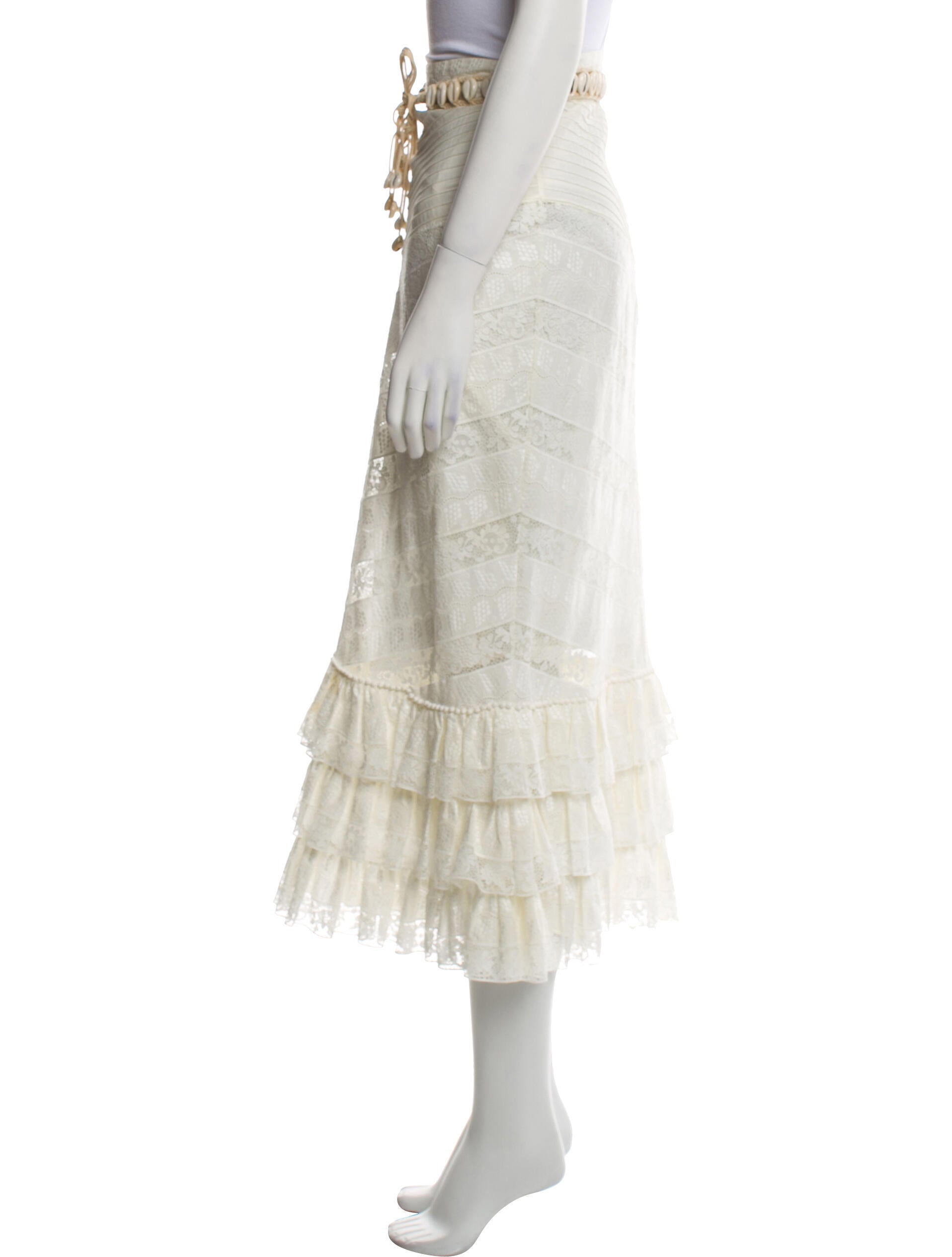 Zimmermann Ruffle Embellishment Midi Length Skirt