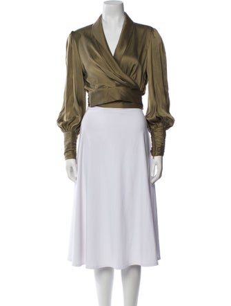 Zimmermann Silk Cowl Neck Crop Top