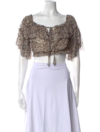 Zimmermann Silk Printed Crop Top