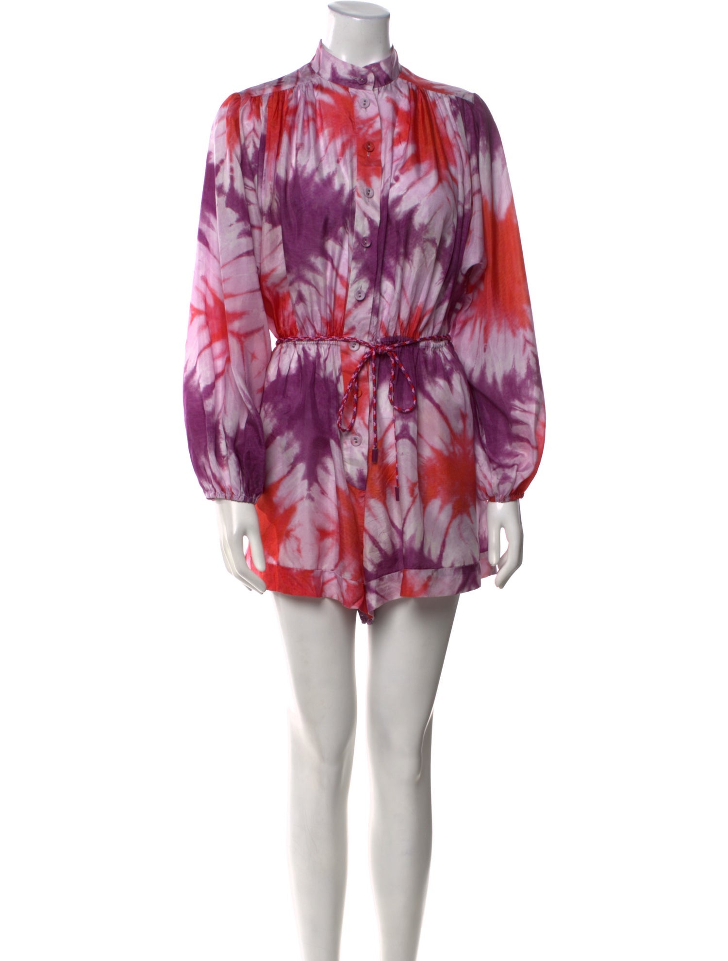 Zimmermann Silk Tie-Dye Print Romper