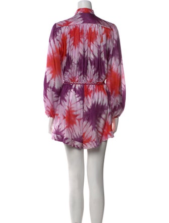 Zimmermann Silk Tie-Dye Print Romper
