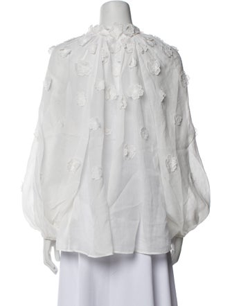 Zimmermann Mock Neck Long Sleeve Blouse