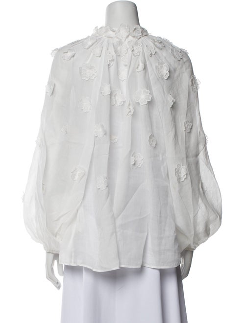 Zimmermann Mock Neck Long Sleeve Blouse