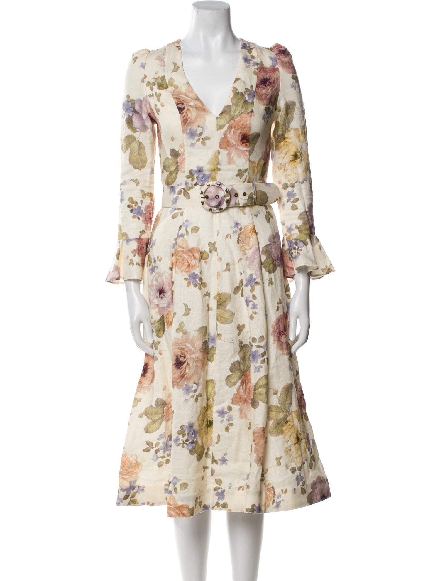 Zimmermann Floral Print Midi Length Dress