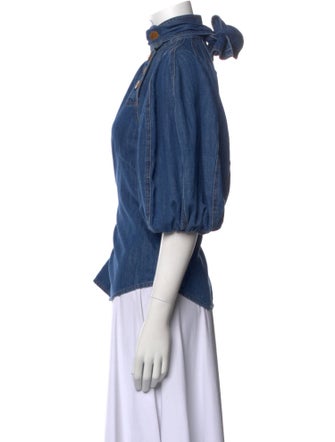 Zimmermann Linen Mock Neck Blouse