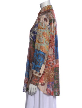 Zimmermann Silk Paisley Print Button-Up Top