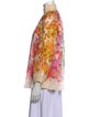 Zimmermann Floral Print Mock Neck Button-Up Top