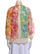 Zimmermann Floral Print Mock Neck Button-Up Top