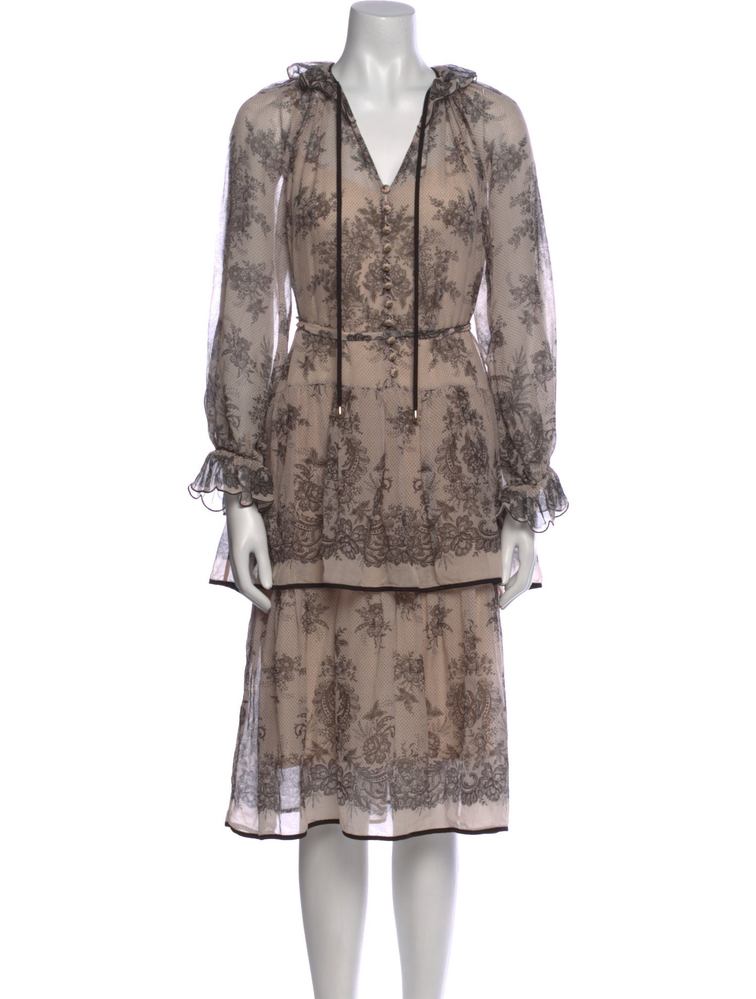 Zimmermann Floral Print Midi Length Dress