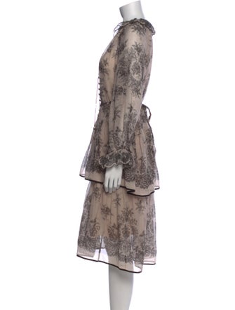 Zimmermann Floral Print Midi Length Dress