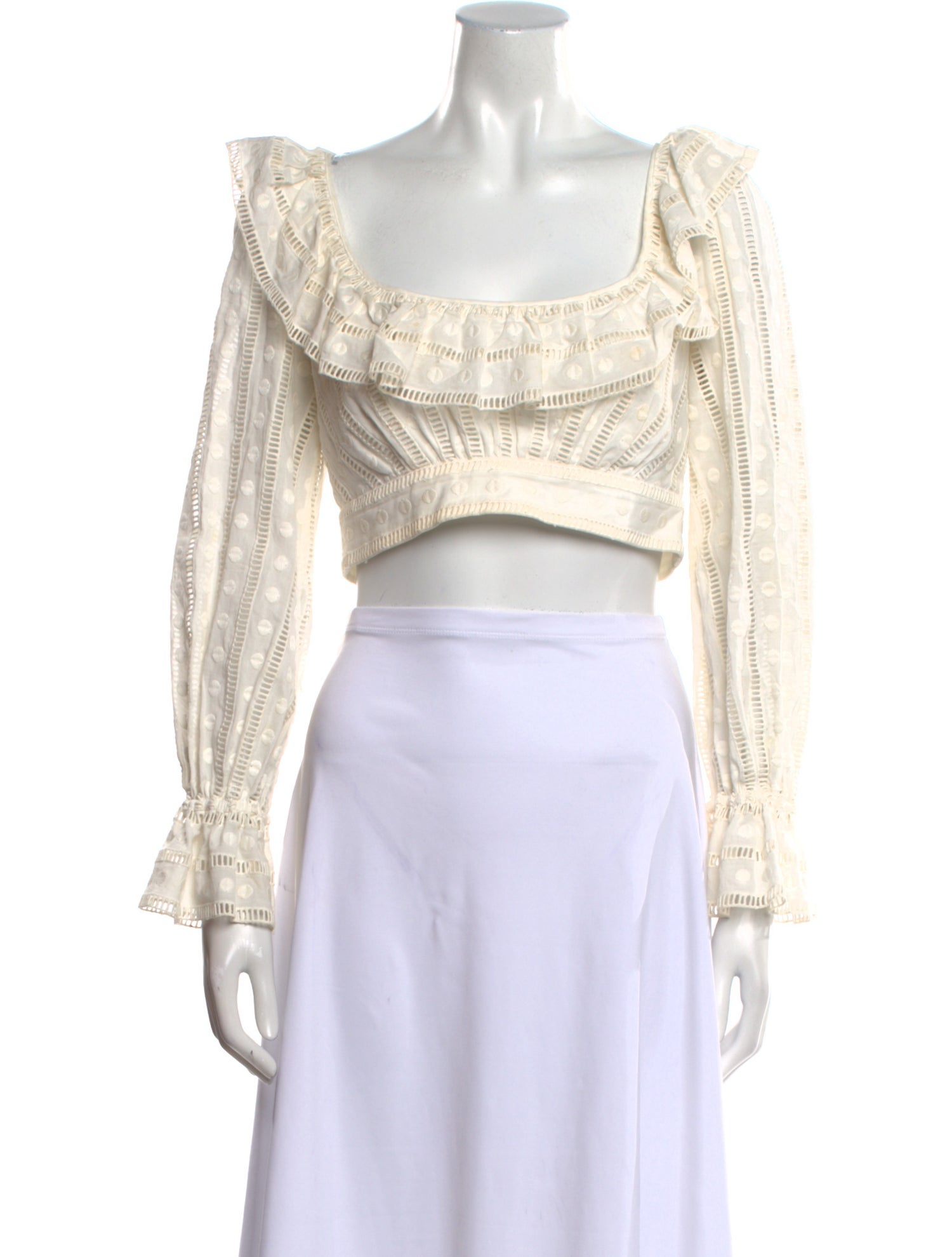 Zimmermann Melody Ladder Square Neckline Crop Top