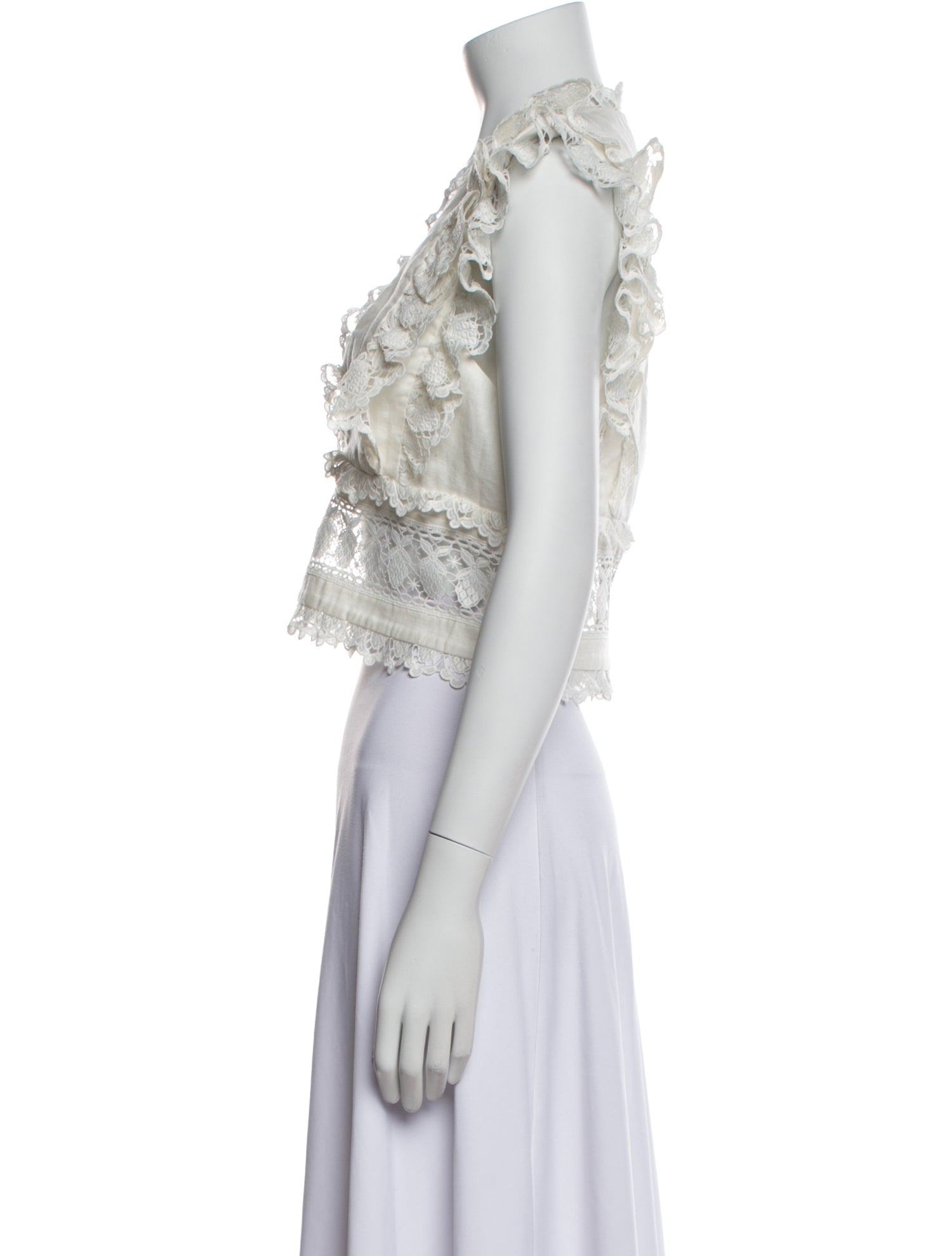 Zimmermann Linen V-Neck Crop Top