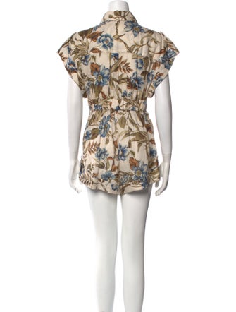 Zimmermann Linen Floral Print Romper