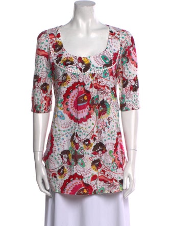 Zimmermann Printed Scoop Neck Blouse