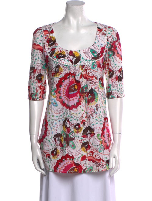 Zimmermann Printed Scoop Neck Blouse