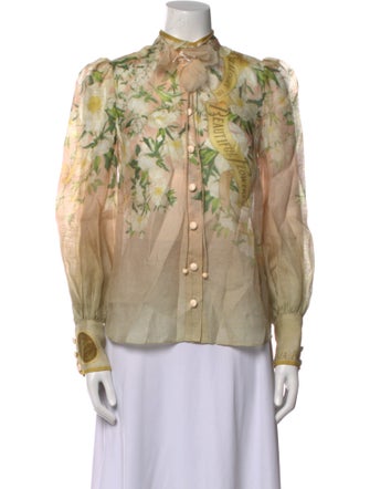 Zimmermann Linen Floral Print Blouse