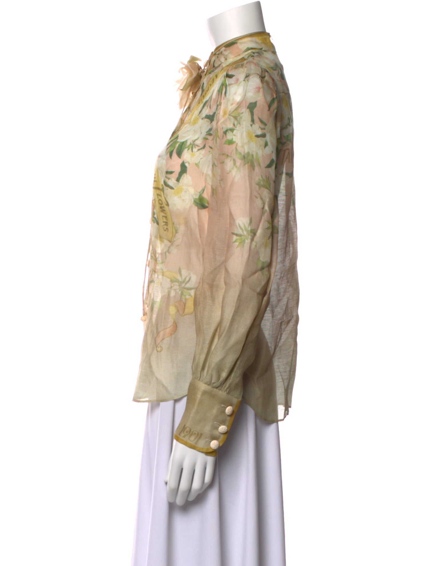 Zimmermann Linen Floral Print Blouse