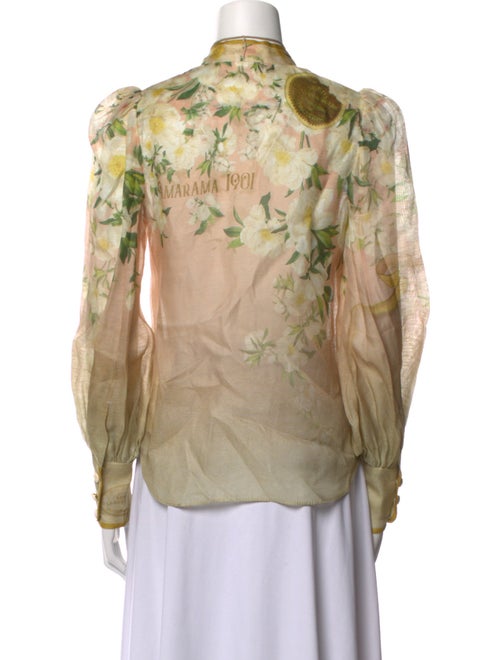 Zimmermann Linen Floral Print Blouse