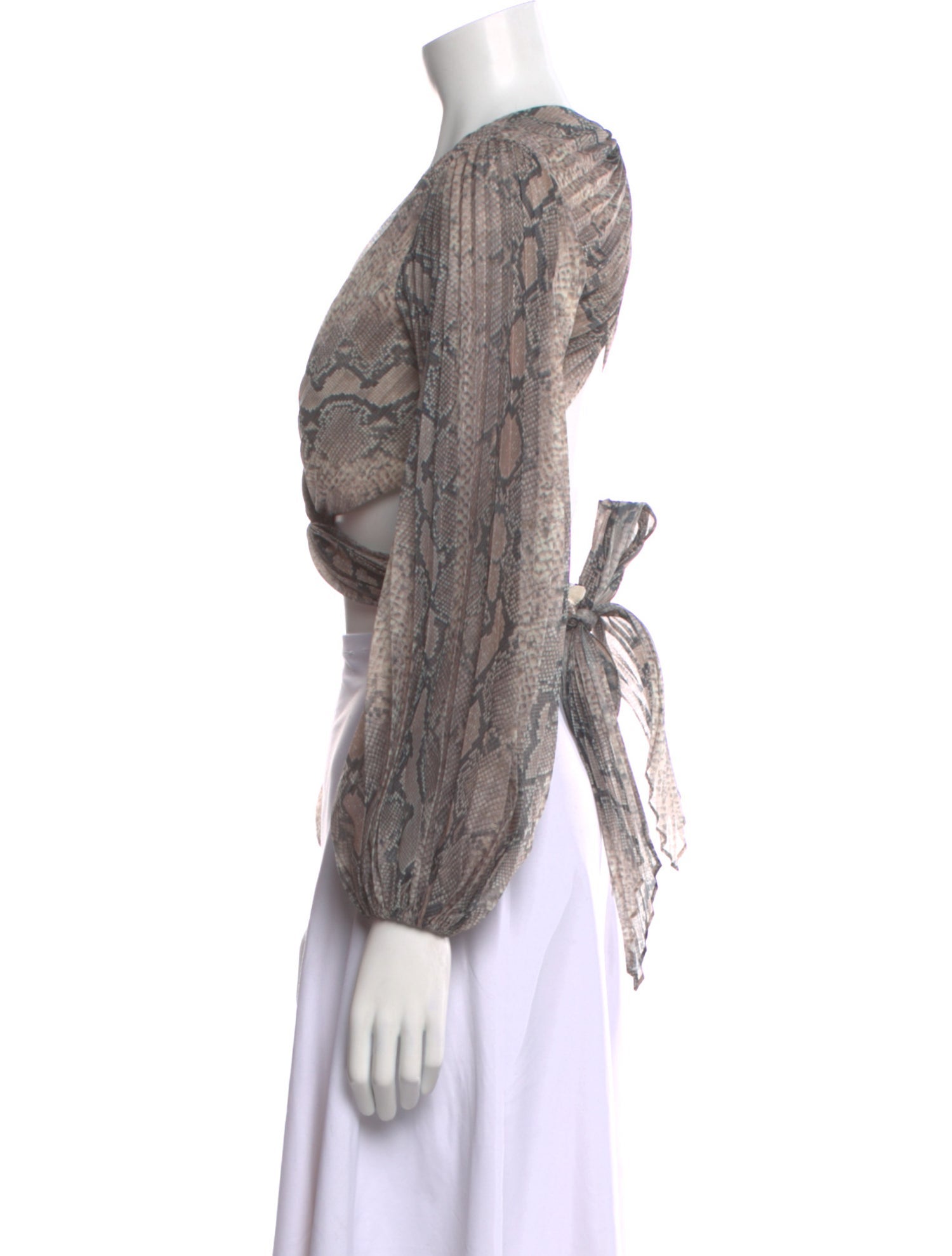 Zimmermann Animal Print V-Neck Crop Top