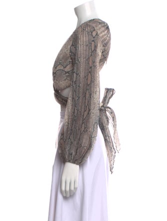 Zimmermann Animal Print V-Neck Crop Top