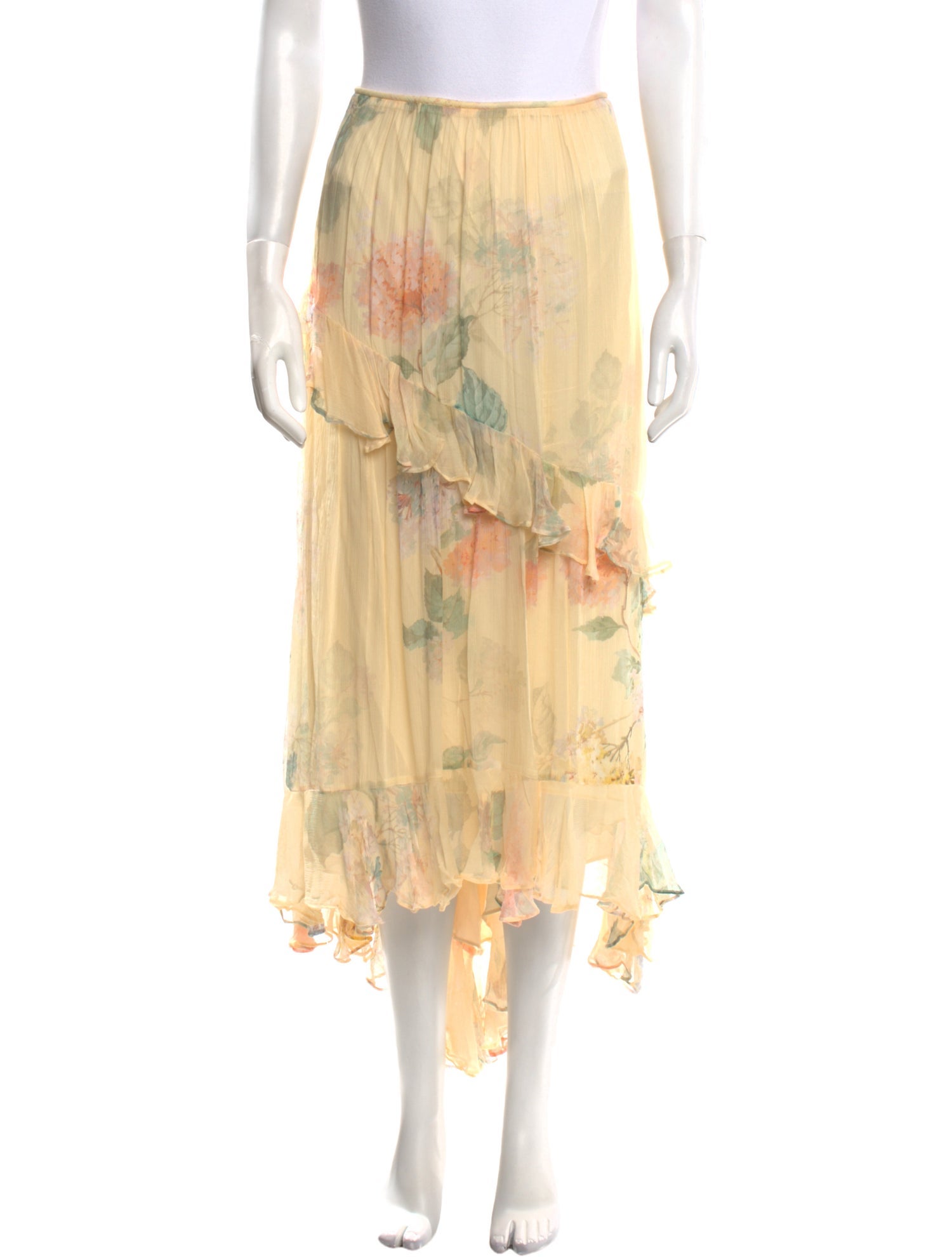 Zimmermann Floral Print Midi Length Skirt