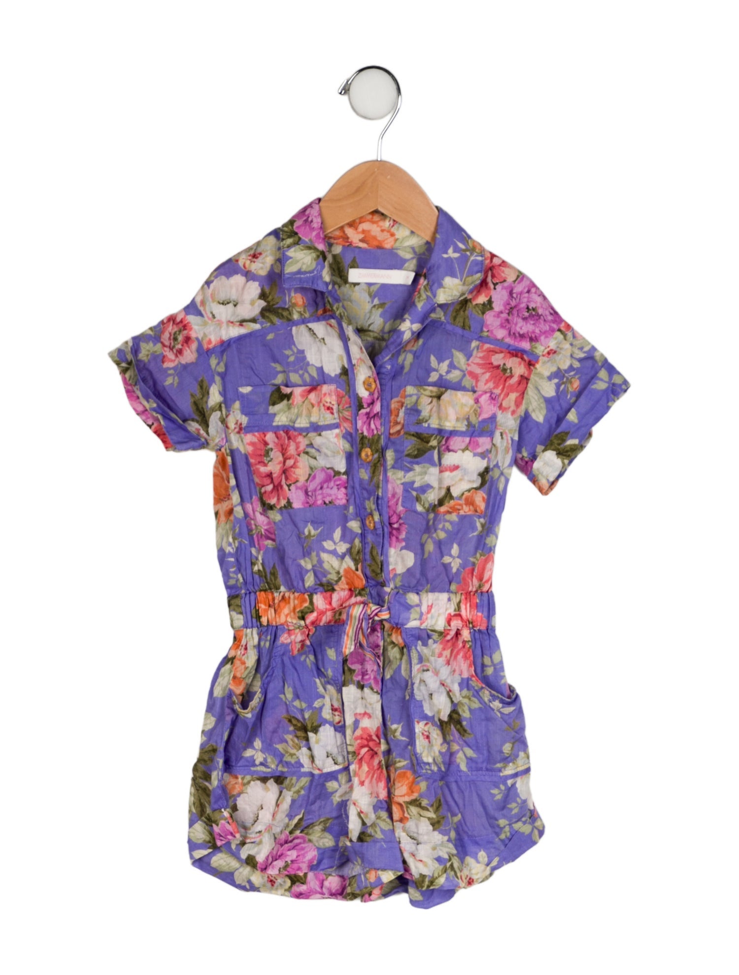 Zimmermann Floral Printed Short Sleeve Romper