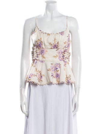 Zimmermann Linen Floral Print Blouse