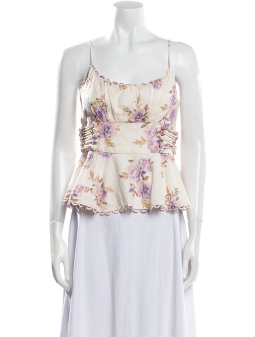 Zimmermann Linen Floral Print Blouse