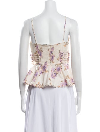 Zimmermann Linen Floral Print Blouse