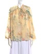 Zimmermann Floral Print Tie Neck Blouse