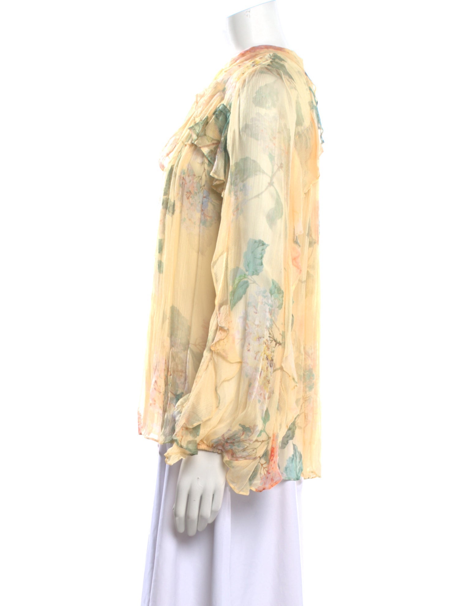 Zimmermann Floral Print Tie Neck Blouse