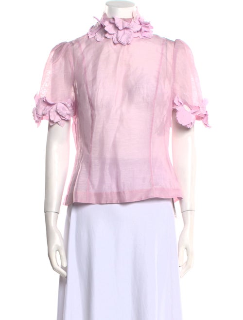 Zimmermann Linen Mock Neck Top