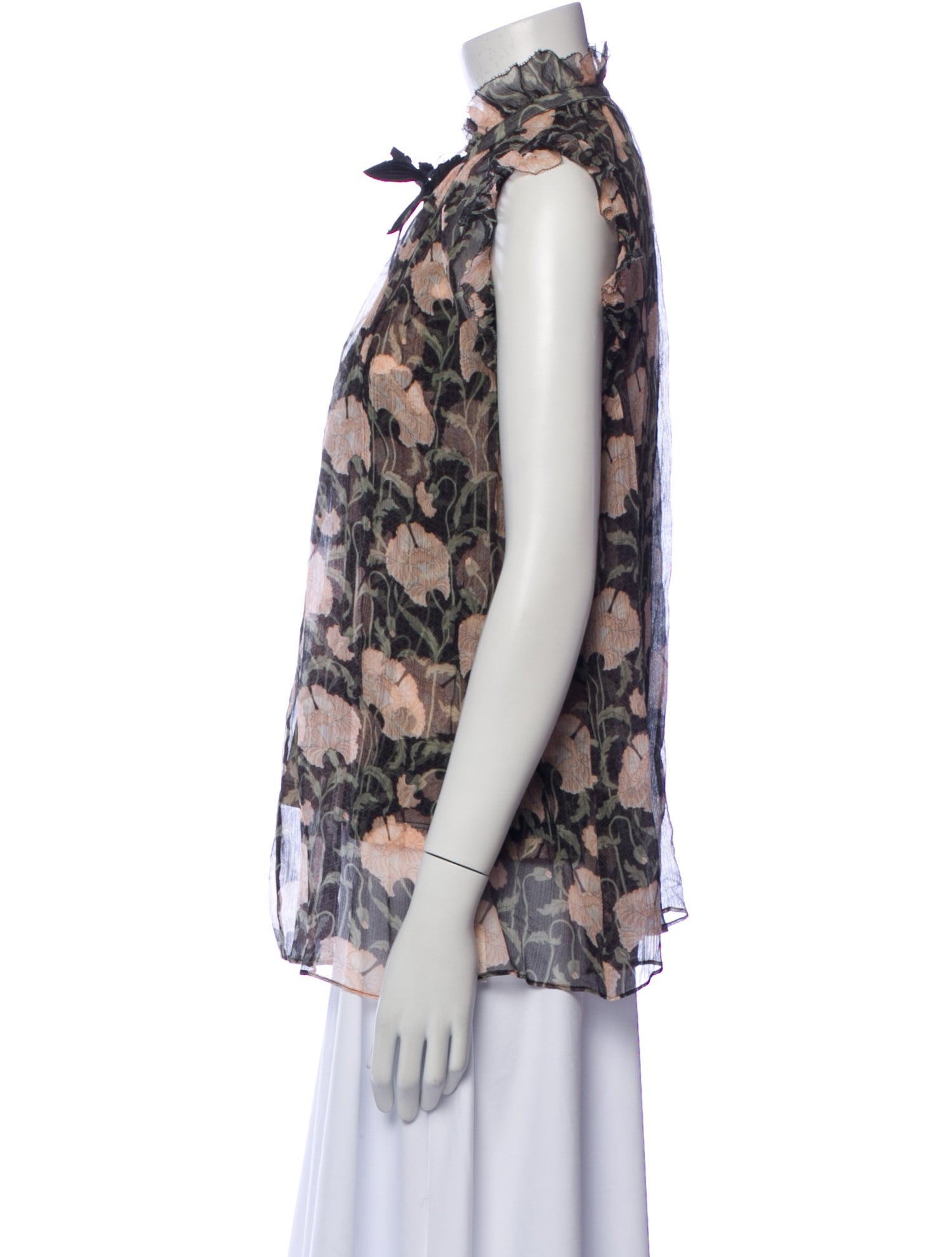 Zimmermann Floral Print Mock Neck Blouse