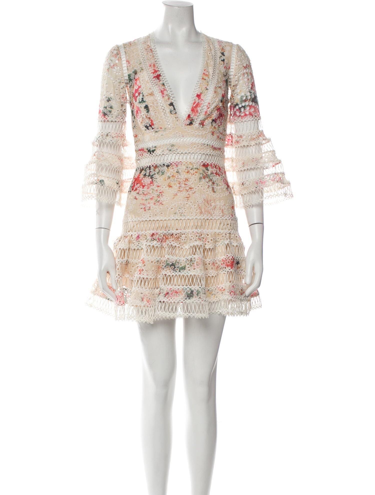 Zimmermann Lace Pattern Mini Dress