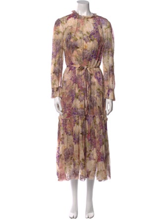 Zimmermann Floral Print Midi Length Dress