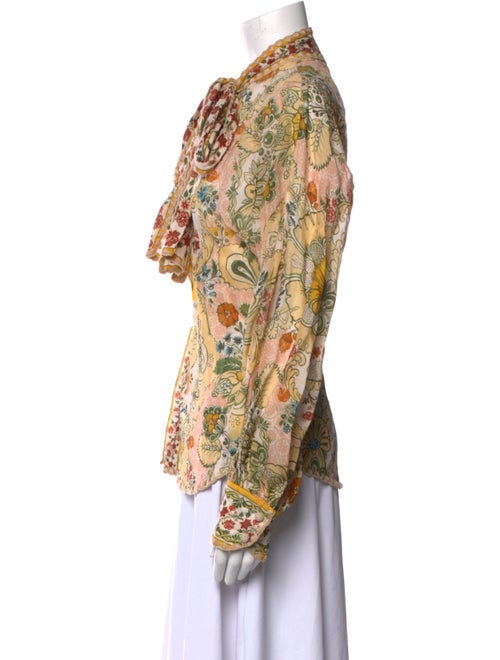 Zimmermann Paisley Print Mock Neck Blouse