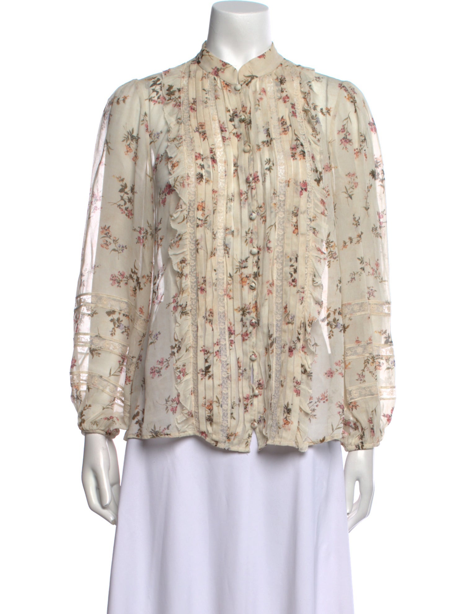 Zimmermann Silk Floral Print Button-Up Top