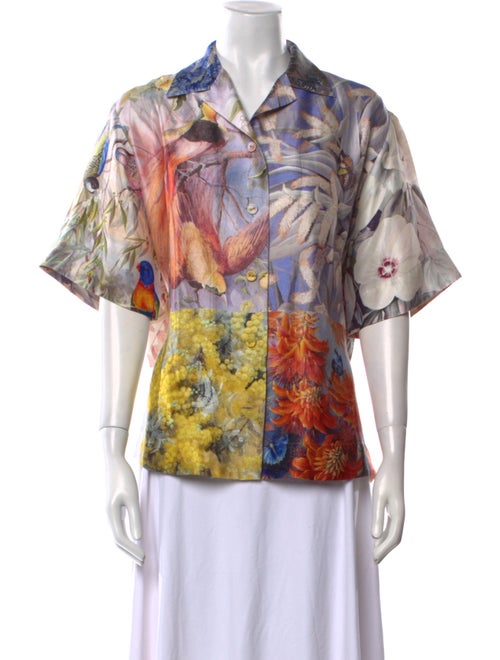 Zimmermann Silk Printed Button-Up Top