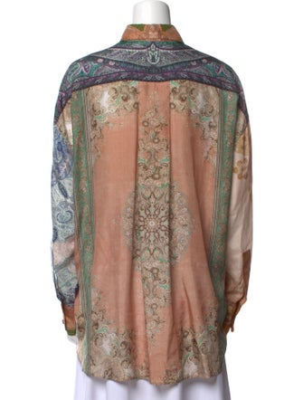 Zimmermann Silk Paisley Print Button-Up Top