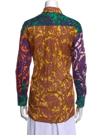 Zimmermann Printed Long Sleeve Button-Up Top