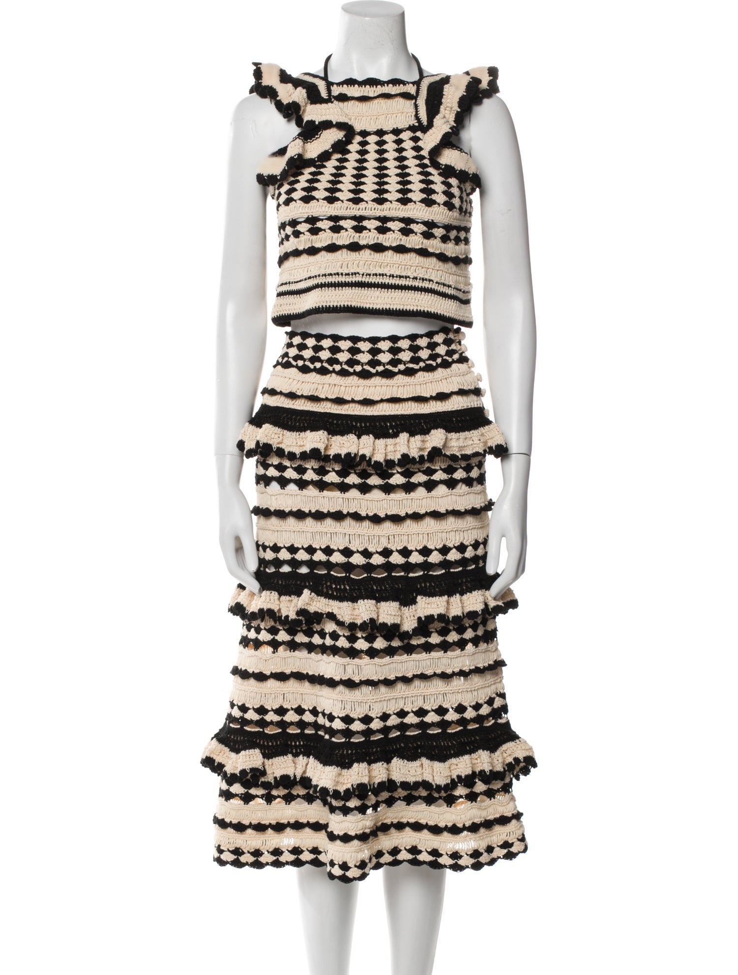 Zimmermann Printed Ruffle Embellishment Skirt Set