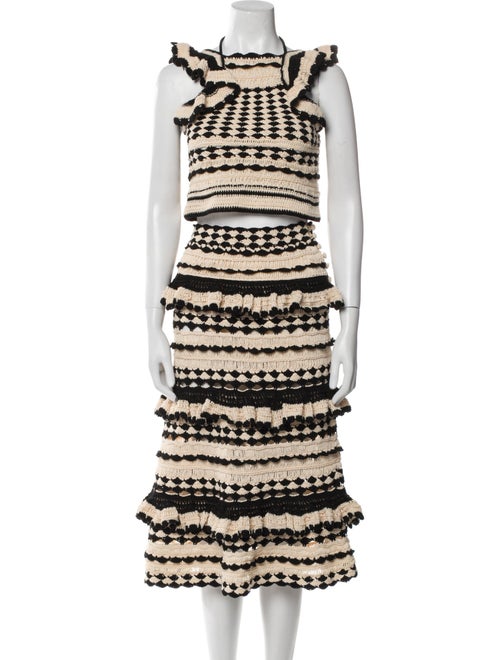 Zimmermann Printed Ruffle Embellishment Skirt Set
