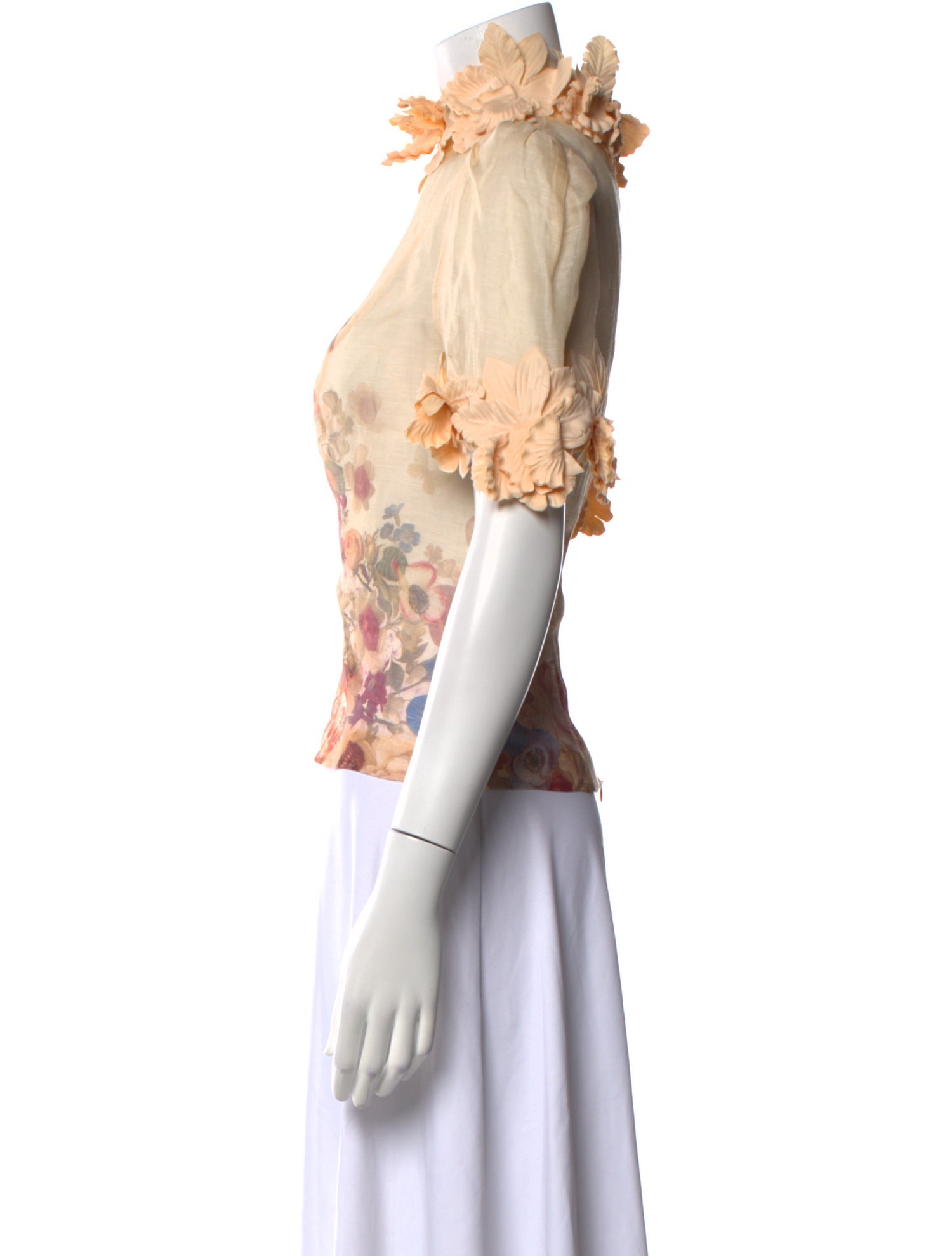 Zimmermann Linen Floral Print Blouse