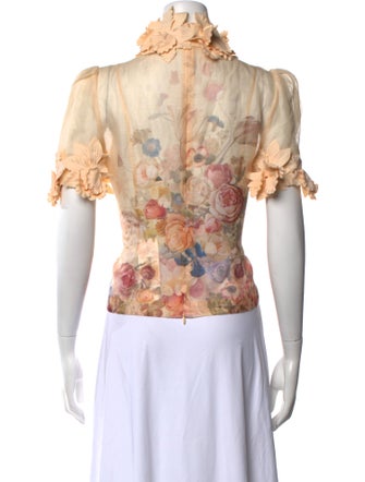Zimmermann Linen Floral Print Blouse