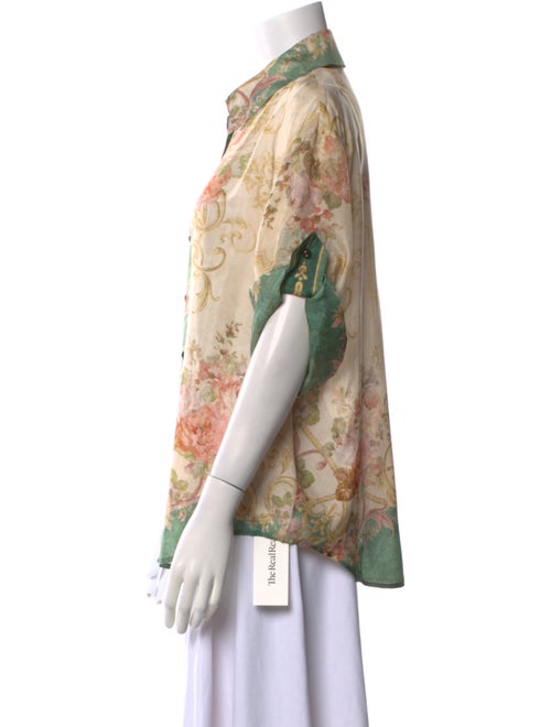 Zimmermann Silk Floral Print Button-Up Top