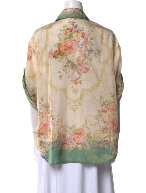 Zimmermann Silk Floral Print Button-Up Top