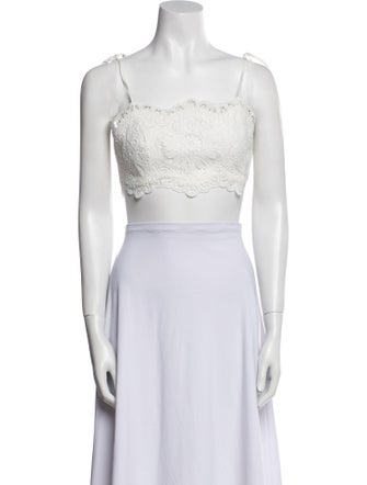 Zimmermann Square Neckline Sleeveless Crop Top