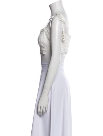 Zimmermann Square Neckline Sleeveless Crop Top