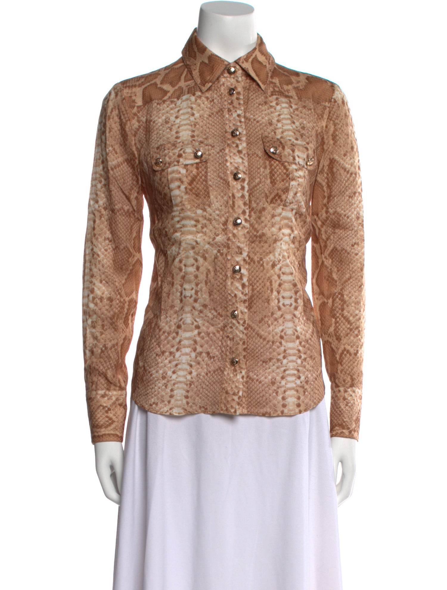 Zimmermann Linen Animal Print Button-Up Top